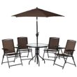 Costway 4PCS Folding Sling Chairs Steel Armrest Patio Garden Camping W/Adjustable Back