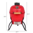 Winado 13in Round Ceramic Charcoal Grill for Outdoor Barbecue, Camping, BBQ Coal Grill Red