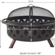 Libby Fire Pit - Sphere Outdoor Wood Burning and Grill for Camping and Picnic - Portable Steel Frame with Legs, Mesh Cover, Poker - Bonfire and Cooking in The Patio, Deck, Garden, Backyard Libby Fire Pit - Sphere Outdoor Wood Burning and Grill for Camping and Picnic - Portable Steel Frame with Legs, Mesh Cover, Poker - Bonfire and Cooking in The Patio, Deck, Garden, Backyard