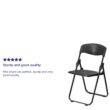 Flash Furniture 6 Pack HERCULES Series 500 lb. Capacity Heavy Duty Black Plastic Folding Chair with Built-in Ganging Brackets