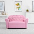 Costway Kids Sofa Princess Armrest Chair Lounge Couch Children Toddler Gift Wood Frame + Sponge + PVC Pink