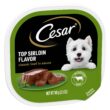 (6 pack) CESAR Classic Loaf in Sauce Top Sirloin Flavor Soft Wet Dog Food for Adult Dog, 3.5 oz. Tray