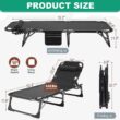 Slsy Folding Bed Cot: 3.3 Inch Mattress, Pillow, 4-Reclining Positions, Camping Guest Bed