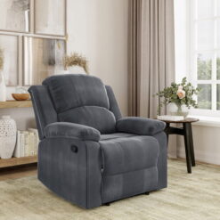 Lifestyle Solutions Reynolds Manual Standard Recliner, Slate Gray Microfiber
