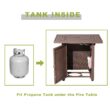 COSIEST Outdoor Propane Fire Table, 28-inch Brown Square Fire Pit, 40000 BTU