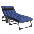 Slsy Folding Bed Cot: 3.3 Inch Mattress, Pillow, 4-Reclining Positions, Camping Guest Bed
