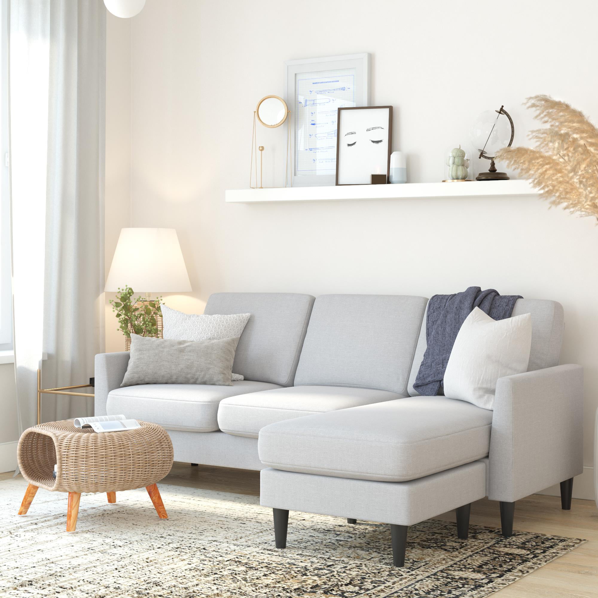 Mr. Kate Winston Reversible Sofa Sectional, Light Gray Linen Mr. Kate Winston Reversible Sofa Sectional, Light Gray Linen - Image 3