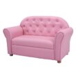 Costway Kids Sofa Princess Armrest Chair Lounge Couch Children Toddler Gift Wood Frame + Sponge + PVC Pink