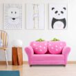 Costway Kids Sofa Strawberry Armrest Chair Lounge Couch w/2 Pillow Children Toddler Pink