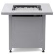 Endless Summer Outdoor Fire Pit Table with Faux Marble Finish, White Glass