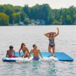 Aqua Supersized Plank Inflatable Floating Raft with Hand Pump, Blue