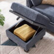 Honbay Sectional Sofa, Bluish Gray Fabric
