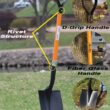 Ashman Heavy Duty Round Point Digging Shovel - 41 inches Long – Orange Metal Shovel (1 Pack).