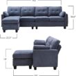 Honbay Sectional Sofa, Bluish Gray Fabric