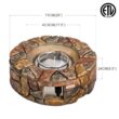 Costway 28'' Propane Gas Fire Pit Outdoor 40,000 BTU Stone Finish Lava Rocks Cover Brown