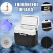 Costway 53 QT Portable Car Refrigerator Dual-Zone Car Cooler White
