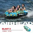 Airhead BLAST 3 Inflatable Open Top 3-Person Towable Waterskiing Towables Tube, Tropical Blue