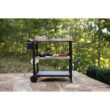 NUUK Three-Shelf Movable Outdoor Dining Cart Table, 20" x 32" NSF Stainless Steel Commercial Multifunctional Prep Worktable on Wheels