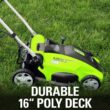 Greenworks 10 Amp 16-inch Corded Electric Walk-Behind Push Lawn Mower, 25142