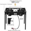 UBesGoo EX72 Portable Propane 15,0000BTU 2 Burner Outdoor Camp Stove, Black
