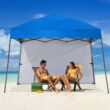 ABCCANOPY 10 ft x 10 ft Outdoor Pop up Slant Leg Canopy Tent with 1 Sun Wall and 1 Backpack Bag - Blue ABCCANOPY 10 ft x 10 ft Outdoor Pop up Slant Leg Canopy Tent with 1 Sun Wall and 1 Backpack Bag - Blue