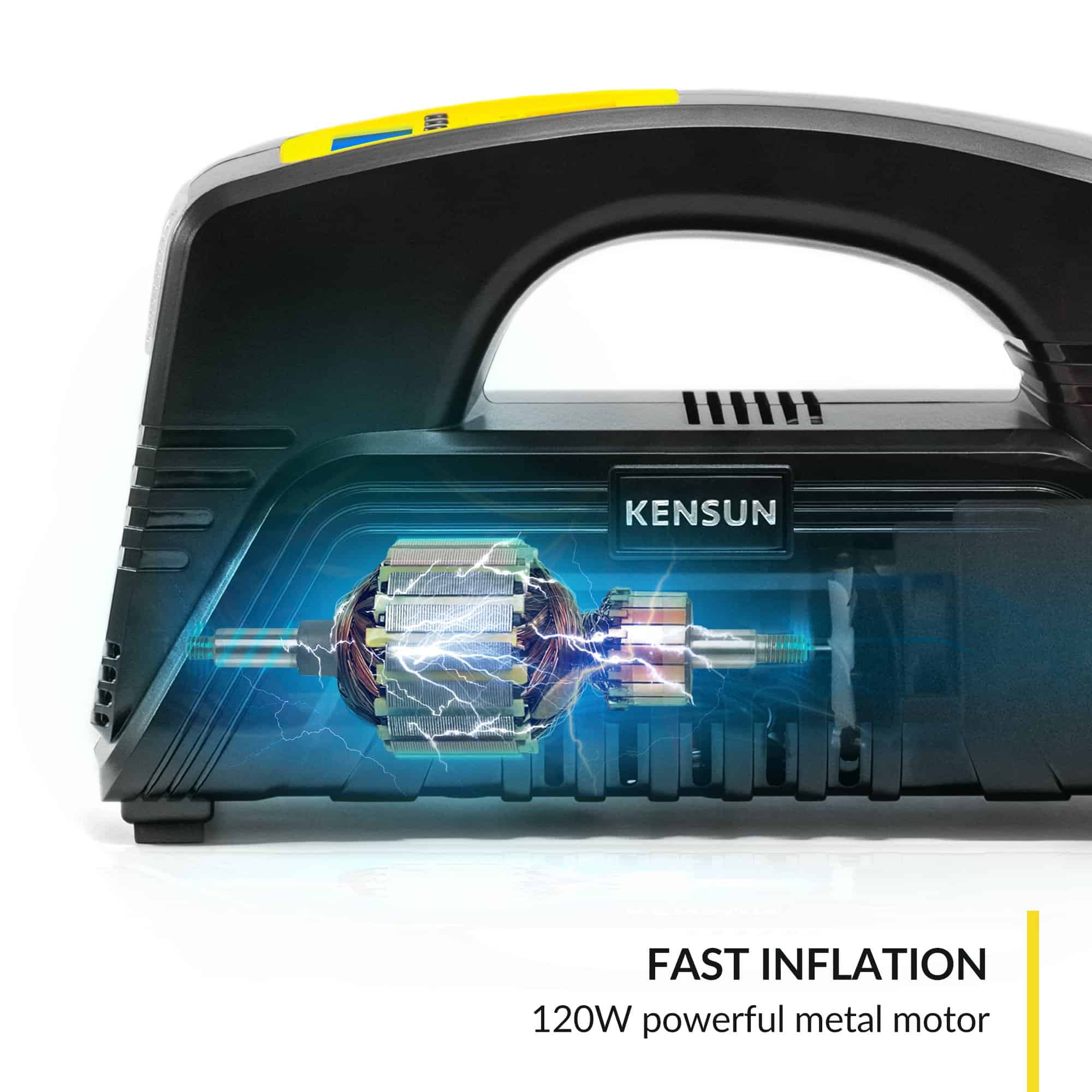 Kensun Air Compressor for Tires - Portable Tire Inflator Air Pump for Car - Electric Tire Compressor for Home and Car Kensun Air Compressor for Tires - Portable Tire Inflator Air Pump for Car - Electric Tire Compressor for Home and Car - Image 2