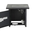 28 in. Outdoor Propane Fire Pit Slat Tabletop with Glass Stone
