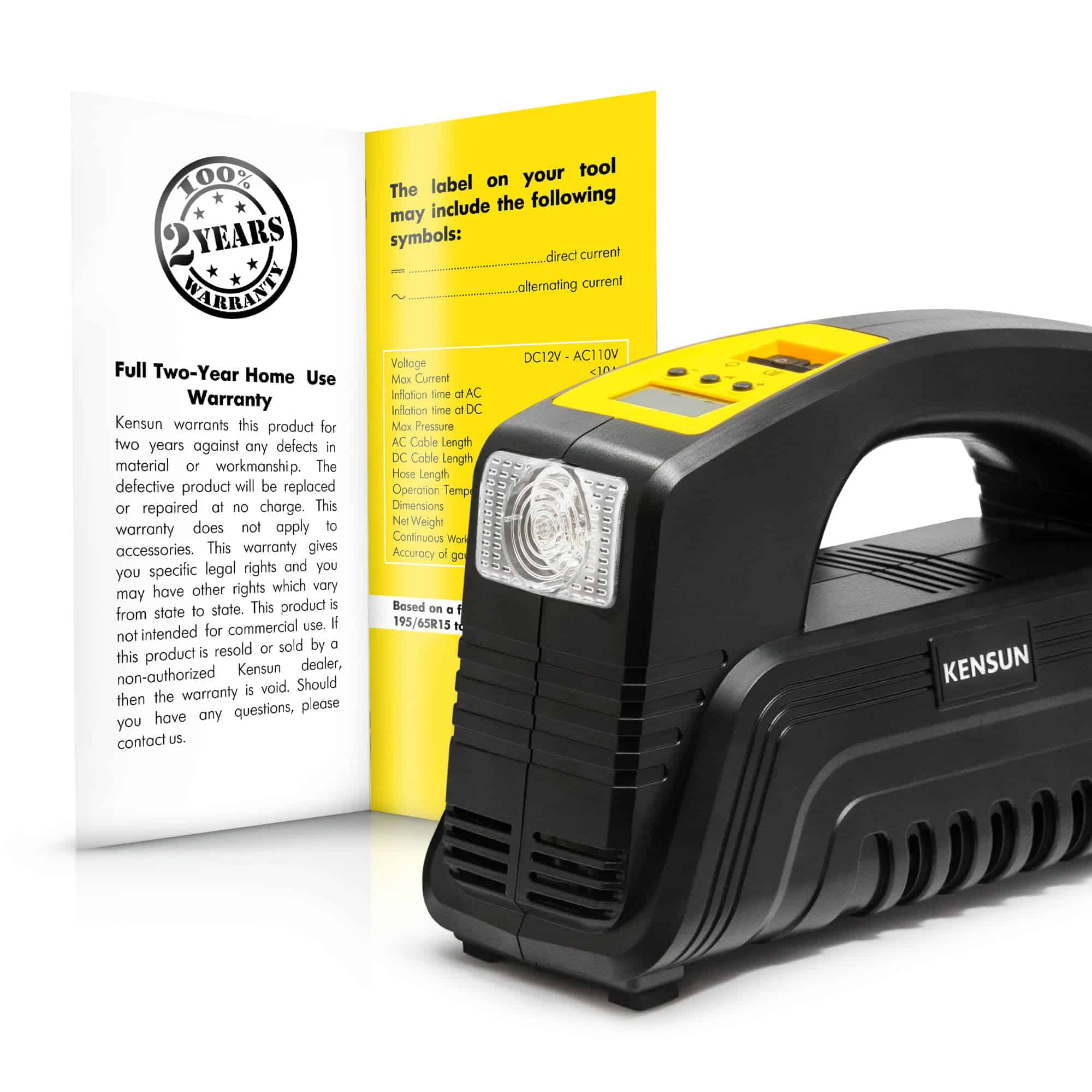 Kensun Air Compressor for Tires - Portable Tire Inflator Air Pump for Car - Electric Tire Compressor for Home and Car Kensun Air Compressor for Tires - Portable Tire Inflator Air Pump for Car - Electric Tire Compressor for Home and Car - Image 3