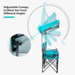 Gymax Folding 2-person Camping Chairs Double Sunshade Chairs w/ Canopy Turquoise, Adult