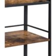 Benzara Brown Wood Base with Wood Top Rolling Kitchen Cart (15.7-in x 25.6-in x 33.9-in)