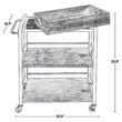 Benzara Brown Wood Base with Wood Top Rolling Kitchen Cart (15.7-in x 25.6-in x 33.9-in)