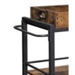 Benzara Brown Wood Base with Wood Top Rolling Kitchen Cart (15.7-in x 25.6-in x 33.9-in)