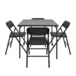 COSCO Premium 5-Piece Fabric Folding Chair & Classic 34"Vinyl Card Table Set, Black COSCO Premium 5-Piece Fabric Folding Chair & Classic 34"Vinyl Card Table Set, Black