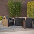 Patio Sense Wicker Mocha Metal Frame Stationary Chaise Lounge Chair(s) with Tan Cushioned Seat