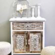 Parisloft 27.5-in W x 31-in H Wood Composite White and Brown Freestanding Utility Storage Cabinet
