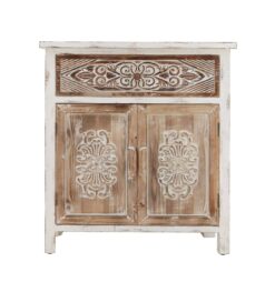 Parisloft 27.5-in W x 31-in H Wood Composite White and Brown Freestanding Utility Storage Cabinet