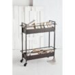 Mercana Gray Metal Base with Cast Aluminum Top Rolling Kitchen Cart (10-in x 32-in x 35-in)