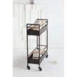 Mercana Gray Metal Base with Cast Aluminum Top Rolling Kitchen Cart (10-in x 32-in x 35-in)