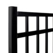 Fortress Building Products Versai 5-ft H x 4-ft W Gloss Black Powder-coated Galvanized Steel Spaced Picket Flat-top Privacy Walk-thru Fence Gate