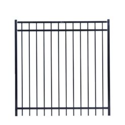 Fortress Building Products Versai 5-ft H x 5-ft W Gloss Black Powder-coated Galvanized Steel Spaced Picket Flat-top Privacy Walk-thru Fence Gate