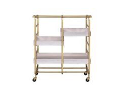 ACME FURNITURE Metal Base with Wood Top Rolling Kitchen Cart (17-in x 34-in x 38-in)