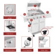 Royal Gourmet GA4402S Stainless Steel 4-Burner BBQ Cabinet Style Gas Grill with Sear Burner and Side Burner Silver