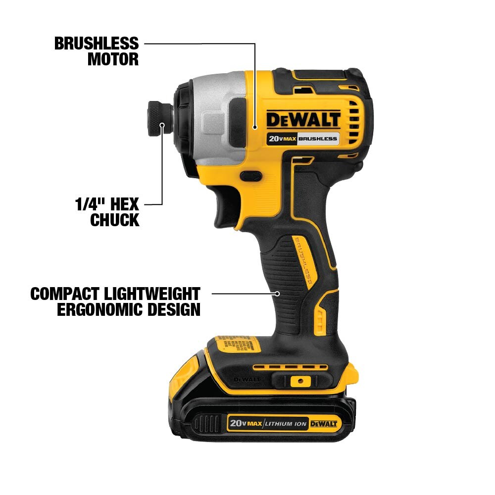 DEWALT 20-volt Max 1/4-in Variable Speed Brushless Cordless Impact Driver DEWALT 20-volt Max 1/4-in Variable Speed Brushless Cordless Impact Driver - Image 3