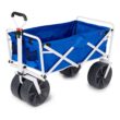 Mac Sports Collapsible Folding All Terrain Outdoor Beach Utility Wagon Cart, Blue