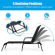 Clihome Outdoor Lounge Chair Black Metal Frame Stationary Chaise Lounge Chair(s) with Black Sling Seat