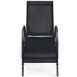 Clihome Outdoor Lounge Chair Black Metal Frame Stationary Chaise Lounge Chair(s) with Black Sling Seat
