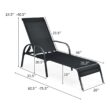 Clihome Outdoor Lounge Chair Black Metal Frame Stationary Chaise Lounge Chair(s) with Black Sling Seat