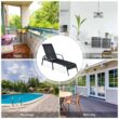 Clihome Outdoor Lounge Chair Black Metal Frame Stationary Chaise Lounge Chair(s) with Black Sling Seat
