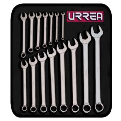 URREA 15-Piece Set 12-point Metric Standard Combination Wrench Includes Soft Case