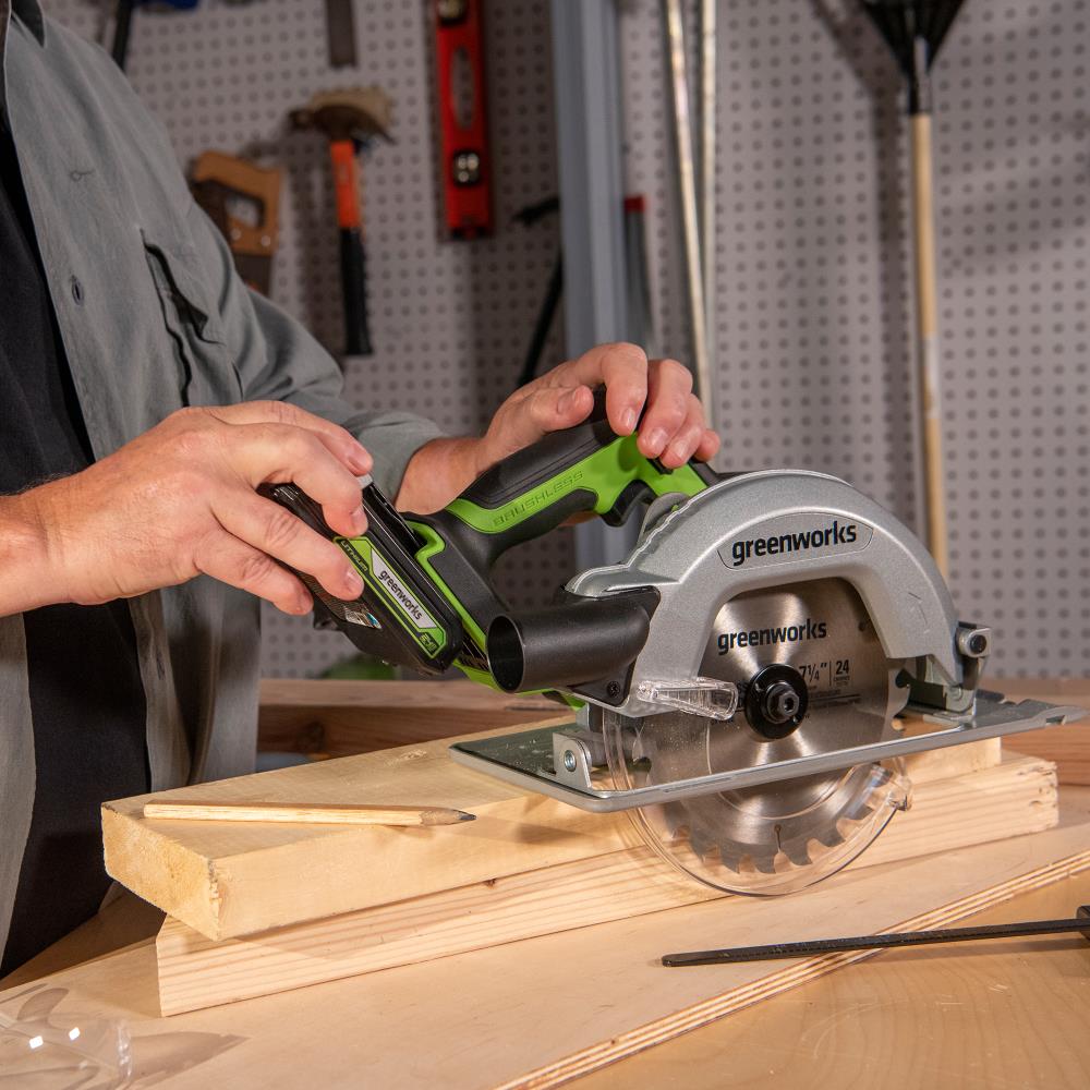 Greenworks 24-volt 7-1/4-in Cordless Circular Saw Greenworks 24-volt 7-1/4-in Cordless Circular Saw - Image 8